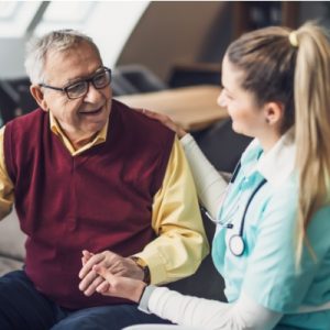 Elderly man with home care