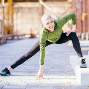 woman stretching